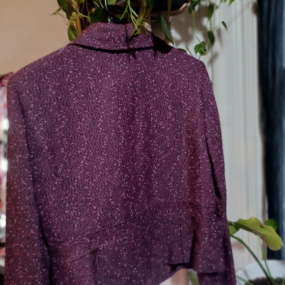 Hillard & Hanson Plum / Violet Tweed Blazer Jacket - Sz 12 - Picture 6 of 7